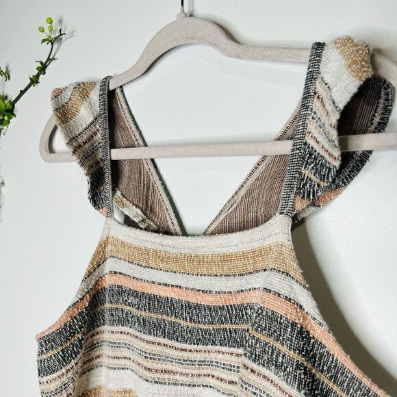 Madewell Peach Blue Gray Yellow Ruffle Sleeve Knit Tank Top - Picture 2 of 8